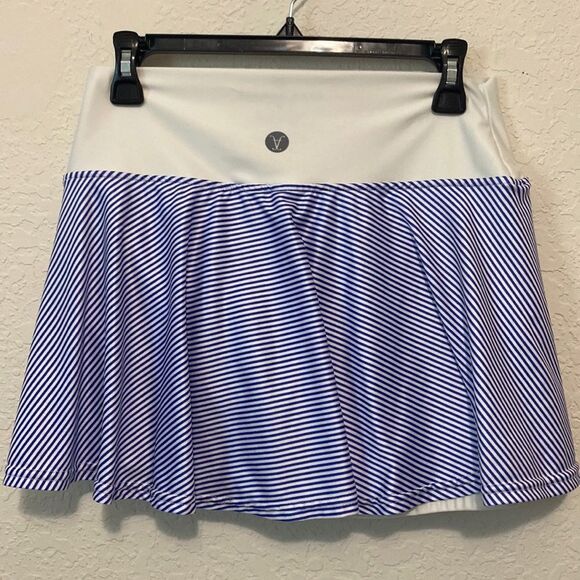 Faye + Floire Pleated Mini Tennis Pickleball Skort Blue and White Medium - Picture 4 of 8